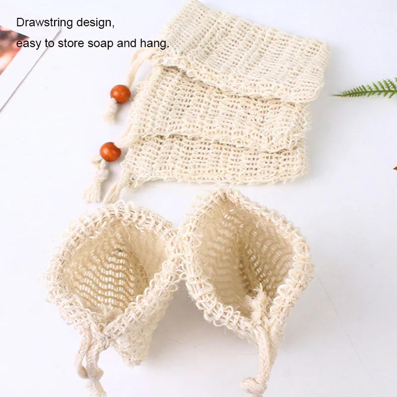 Description Picture 5 of item5-10Pcs Shower Bath Sisal Soap Bag Sisal Soap Bag Exfoliating Soap Saver Pouch Holder for Bath & Shower Use 9x14cm