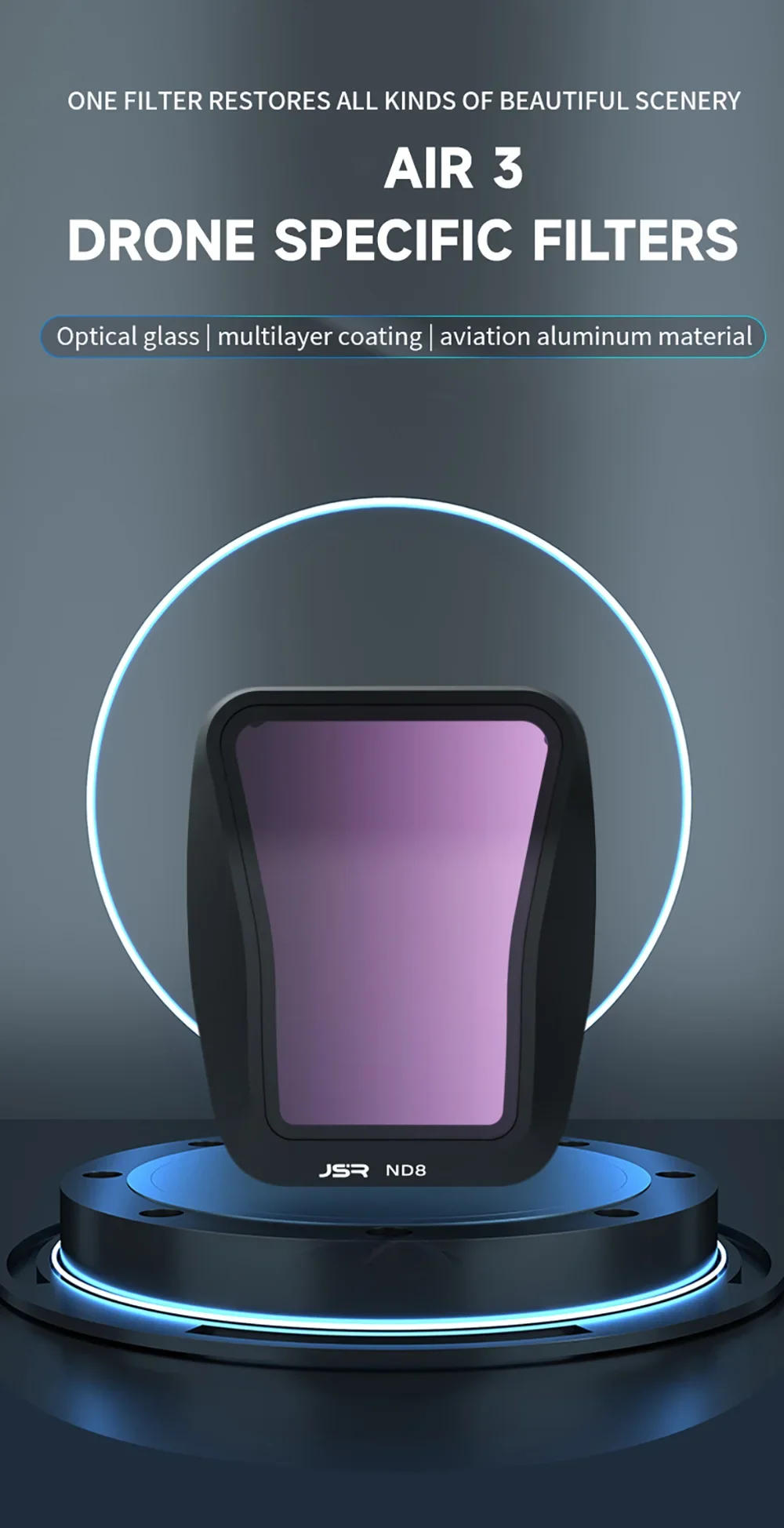 Description Picture 2 of itemDrone Lens Filter For DJI Mavic Air 3 Set UV ND8/16/32/64 Adjustable CPL NDPL Night Gimbal Kit Lens Protector Set Accessories