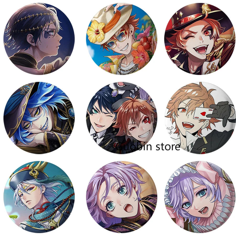 Description Picture 2 of item58mm Pop Game Twist Wonderland Button Pin Creative Cute Anime Character Art Badge for Backpack Decor Fans Collection Gift