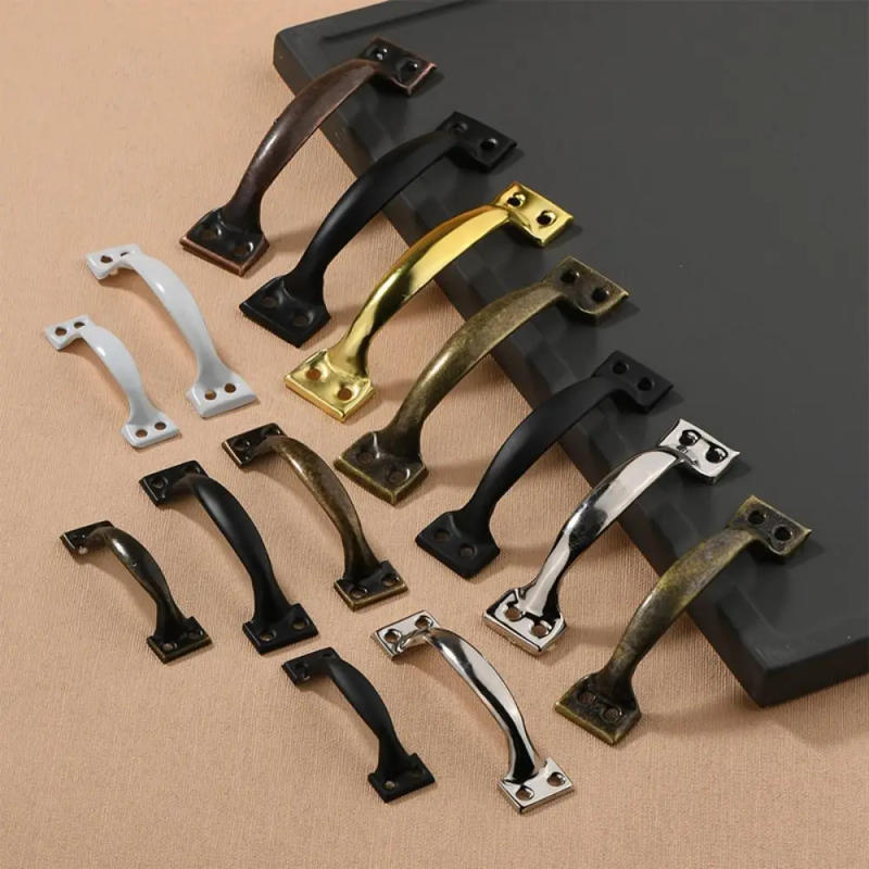 Description Picture 6 of itemVintage Iron Furniture Pull Antique Old Style Drawers Handle With Bow-Shaped Black Silver Barn Door Knob Hardware Accessory