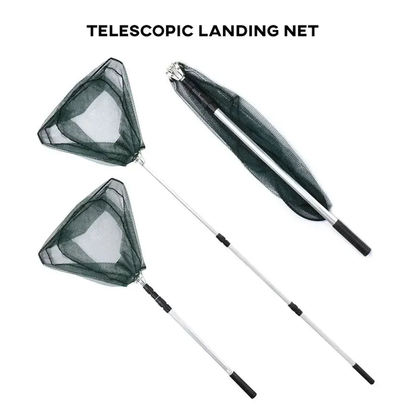 Description Picture 2 of itemRetractable Landing Fishing Net 190cm Aluminum Alloy Telescopic Fishing Net Foldable Sea Mesh Brail For Carp Fly Fishing