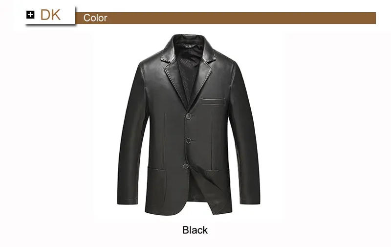 Description Picture 3 of itemDusen Klein Men Genuine Leather Suit Jacket Sheepskin Coat Slim/Casual/Black 71J8826