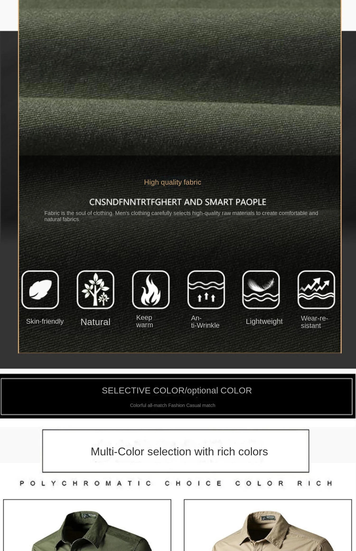 Description Picture 4 of itemDress Shirts for Men Luxury Brand Casual Long Sleeve Social Shirt Mens Clothing Outdoor Formal Man Fashion Vintage Elegant Men's