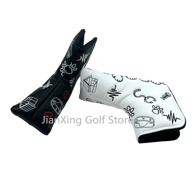 Description Picture 5 of itemHeart shaped kitten pattern L-shaped Golf Club Blade Putter Covers Magnet Closed Styles PU Leather