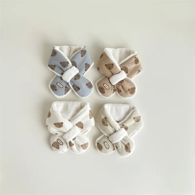 Description Picture 2 of itemWarm Infant Baby Scarfs Korean Cute Cartoon Bear Baby Shawls Autumn Winter Warm Scarfs for Newborn Boy Girl Photography Props