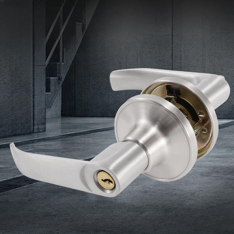 Description Picture 2 of item1 set of aluminum alloy three pole door lock plastic steel color steel door bathroom split handle lock including key