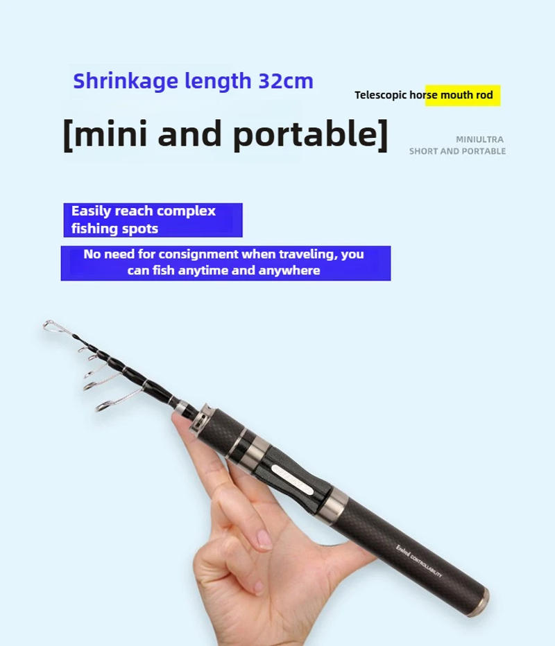 Description Picture 3 of itemUltralight Telescopic Lure Rod Travel Rod Carbon Handle solid tip Fishing ML Portable Fishing Rod Fishing Equipment pesca