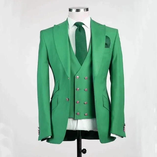 Description Picture 3 of itemRoyal Blue Groom Tuxedos Peak Lapel Men Suits Wedding Best Man Blazer ( Jacket+Pants+Vest)