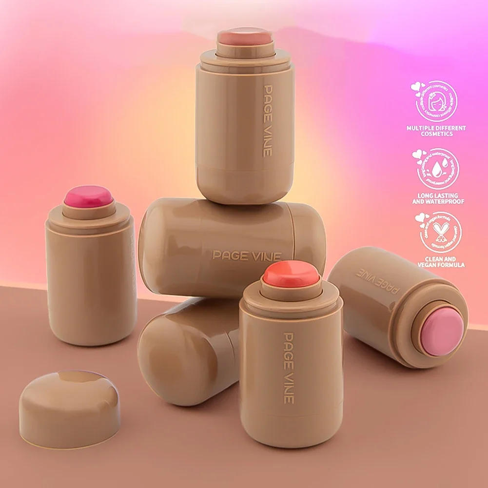 Description Picture 3 of itemMagic Blush Stick 3-in-1 Cheek Lip Tinted Moistured Blush Stick Silky Brighten Blush Cream Blusher Cosmetics Makeup Products