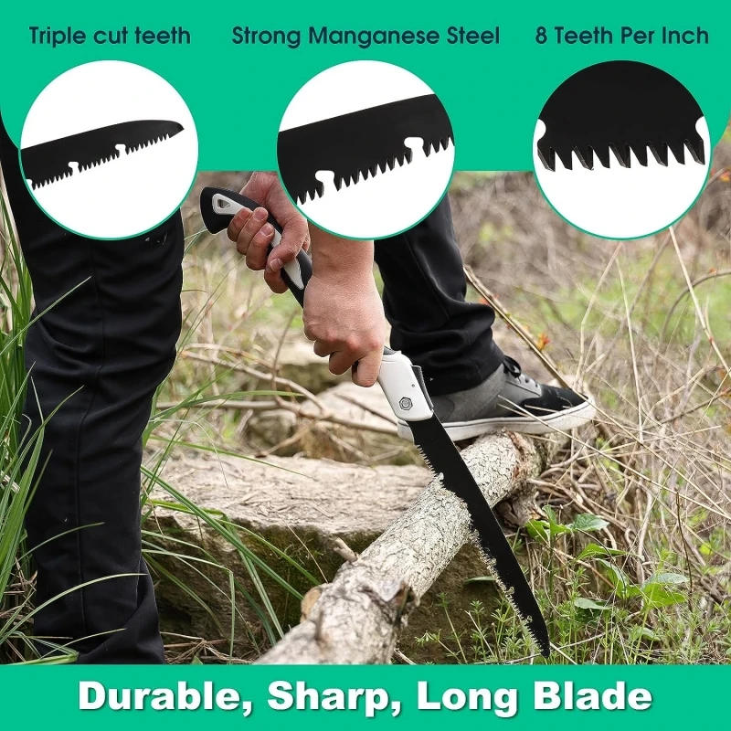 Description Picture 6 of item180/210/250mm Heavy Folding Handsaw Wood Cutting Saw Hand Tools For Camping Wood Cutting Garden Fruit Tree Pruning Handmade