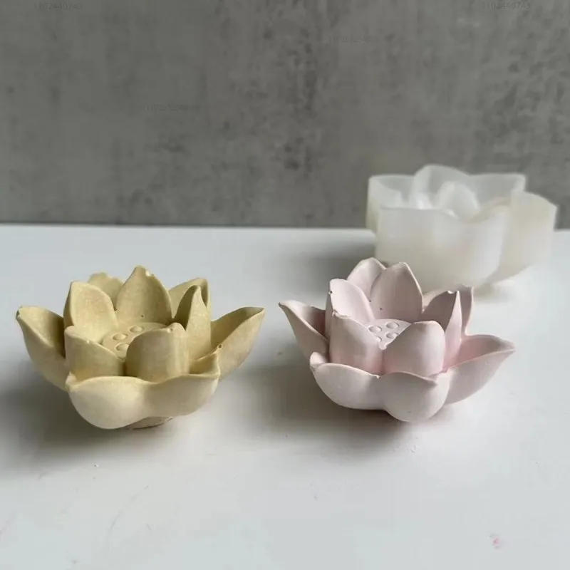 Description Picture 3 of item3D Lotus Silicone Mold Flower Chocolate Cake Mold DIY Candle Soap Plaster Resin Mold Candle Making Supplies