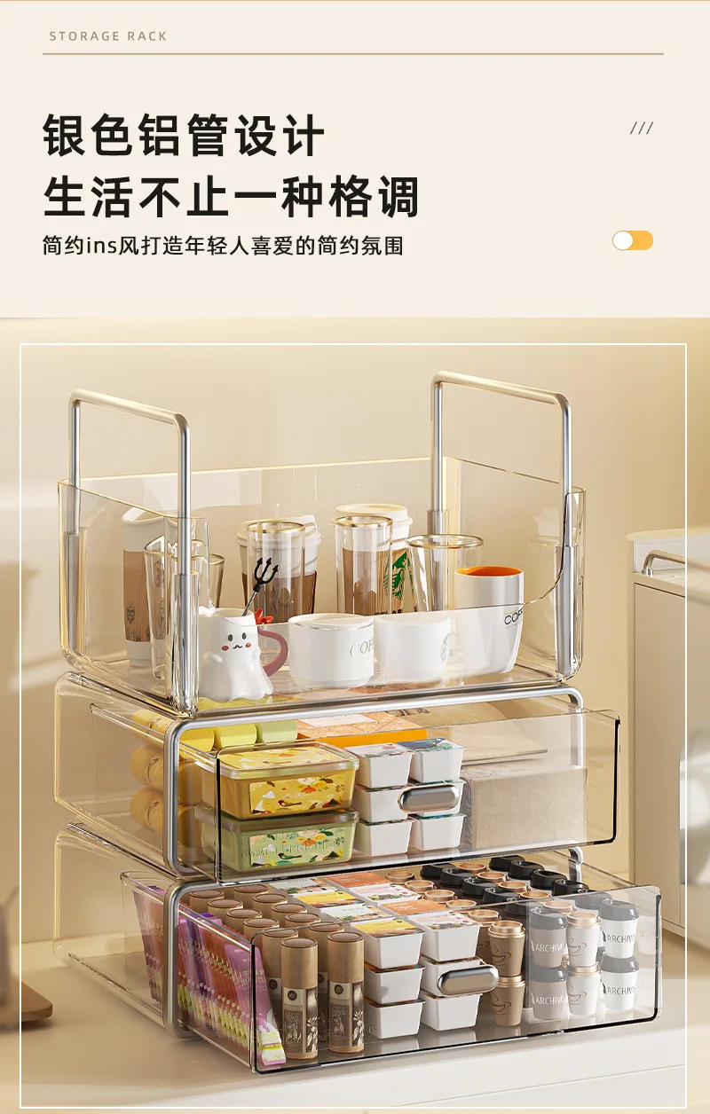Description Picture 4 of itemPET Desktop Storage Box High Appearance Household Living Room Kitchen Snacks Cosmetics Stationery Sundry Storage Basket