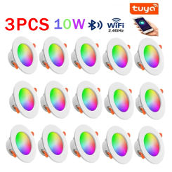 RGB Downlight Dimmable 10W 85-265V Tuya Dimmable Indoor RGBCW Atmosphere Decorative Night Light for Alexa Home