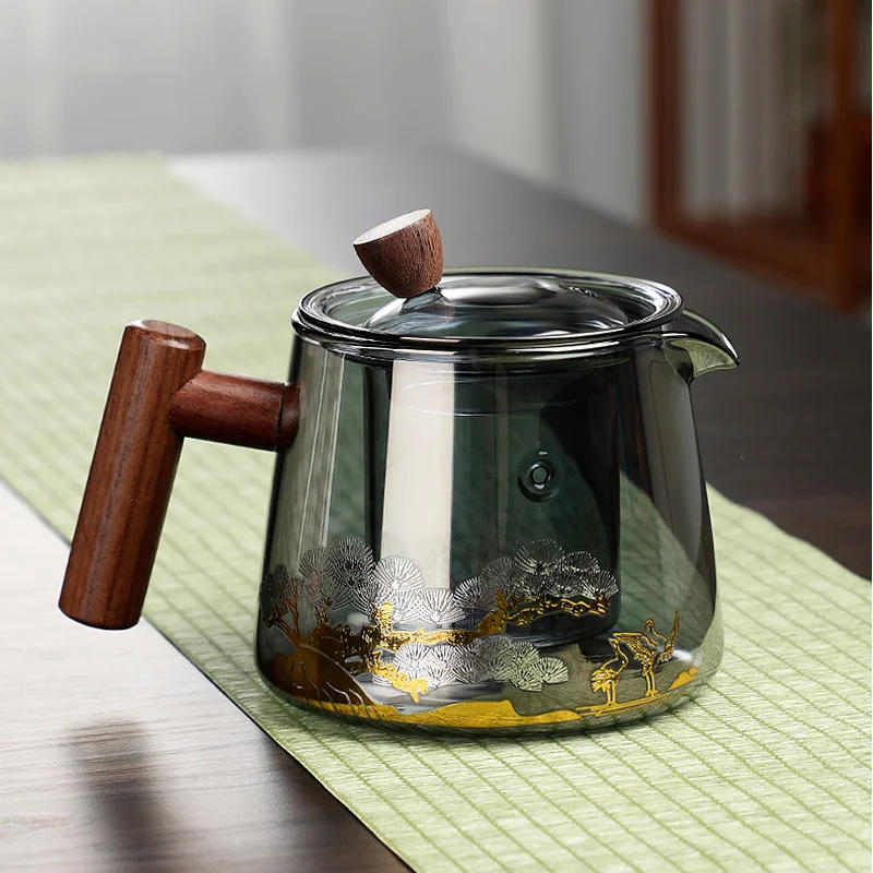 Description Picture 4 of itemTransparent Glass Teapot High Temperature Resistance Teapot Teacup Kettle Home Tea Set Tea Infuser Tea Making Tools Tea Utensils