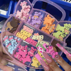 1 Boxed 3D Kawaii Bear Shaped Nails Art Charms Accessories Resin Cartoon Nail Jewelry Parts Charms Manicure Accessories