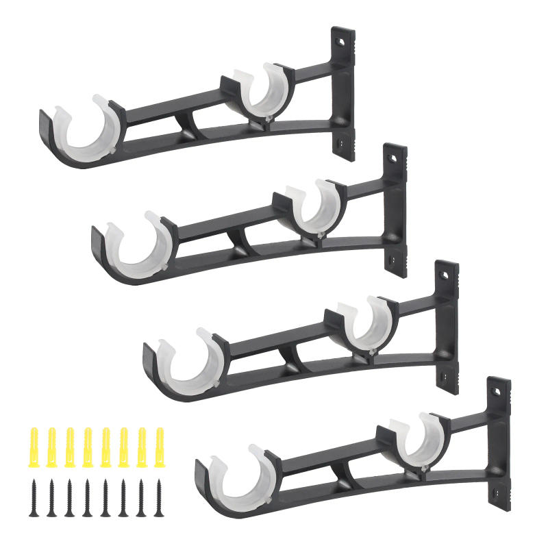 Description Picture 5 of item4PCS Aluminum Alloy Double Curtain Rod Brackets Roman Pole Bracket for Curtain Rod / Window Hardware Rod,