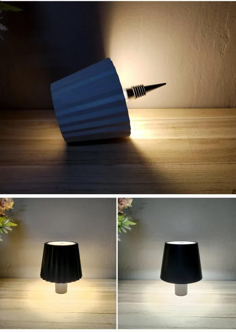 Description Picture 5 of itemWireless Bottle Lamp LED Wine Bottle Base Rechargeable Vases Led Light Battery Operated Bar Dining Mushroom Lamp Holder Decor