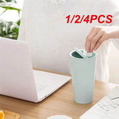 Mini Desktop Waste Bin Small Trash Can Simple Rocking Lid Trash Can Creative Desktop Storage Trash Can
