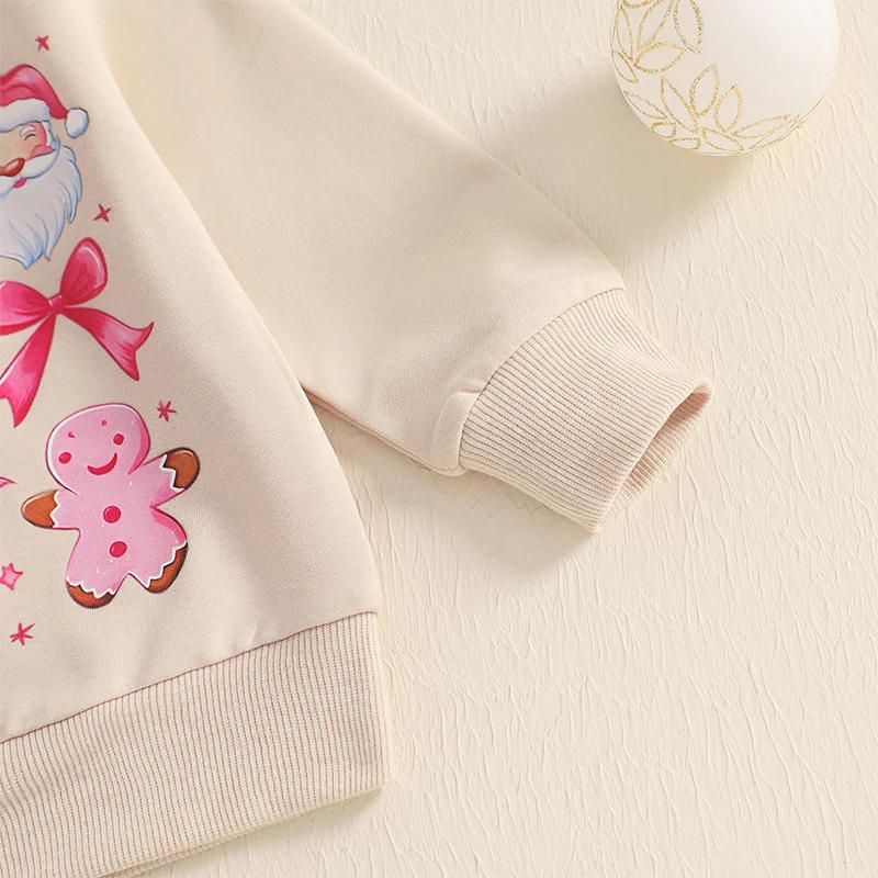 Description Picture 6 of itemKids Girls Sweatshirt Long Sleeve Crew Neck Bow Print Pullover Hoodie Christmas Costume