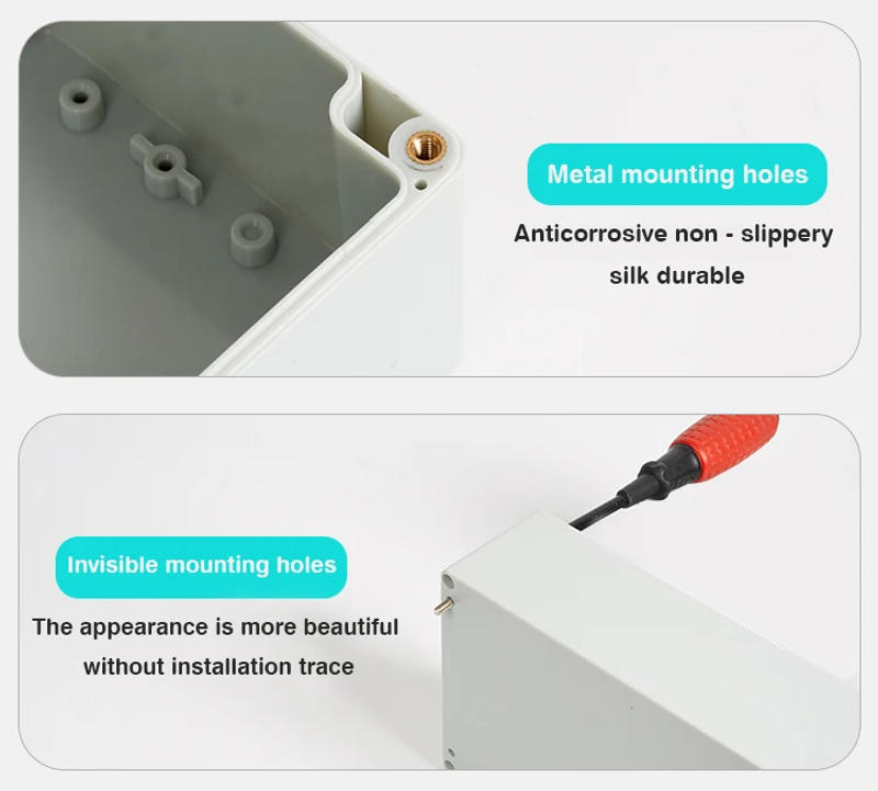 Description Picture 5 of itemF-type ABS new material waterproof box Plastic terminal box Ip67 outdoor monitoring power button junction box Enclosure