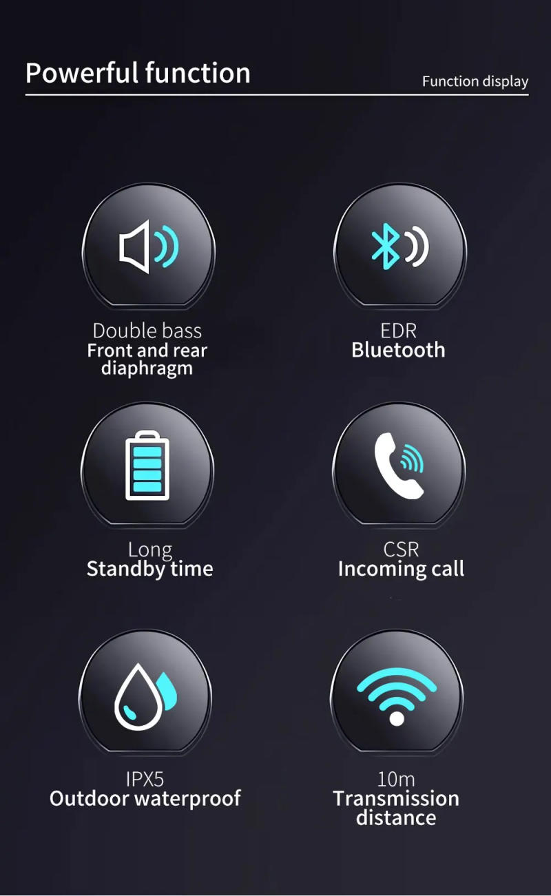 Description Picture 2 of itemBluetooth Speaker TG116c TWS Wireless Powerful Box Portable Outdoor Speakers Waterproof Subwoofer 3D Stereo Sound HandsFree Call