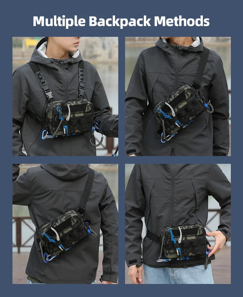 Description Picture 3 of itemFishing Vest Bag Men's Camo Fishing Lures Utility Tackle Chest Bags Waist Pack Outdoor Mountaineering Camping Hiking EDC Hunting