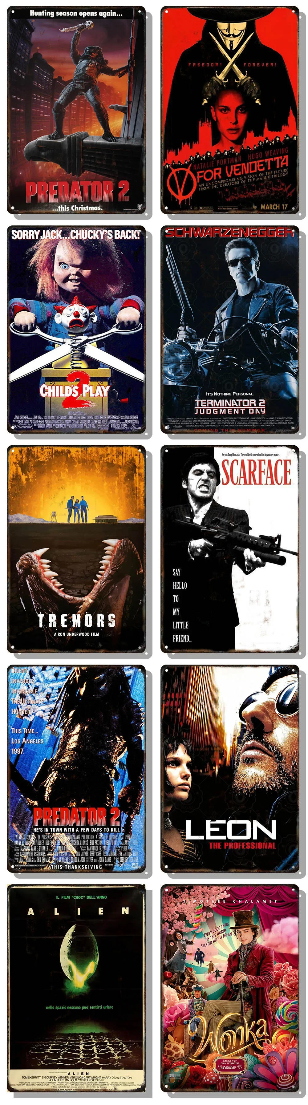 Description Picture 2 of itemSci-fi Blockbuster Movie Sign Vintage Shabby Decorative Wall Plaque Film Poster House Garage Bar Art Tin Signs Decoration Plate