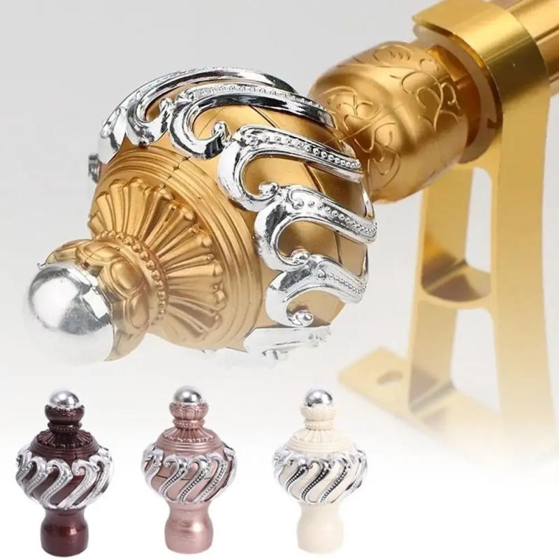 Description Picture 2 of item1Pcs Hardware Accessory Curtain Rod Decorative Head Plastic Drape Rod End Cap Cover Home Decoration European