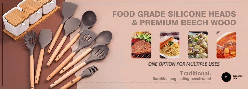 Description Picture 3 of itemSilicone Cooking Utensils Set Kitchen Non-stick Tool Gold Plated Handle Gadgets BPA FREE Kitchenware Heat Resistant Spatula Set