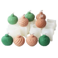 3D Spherical Candle Silicone Mold Christmas Lights Ball Shape Aroma Epoxy Resin Mold Soap Candle Making Home Decoration