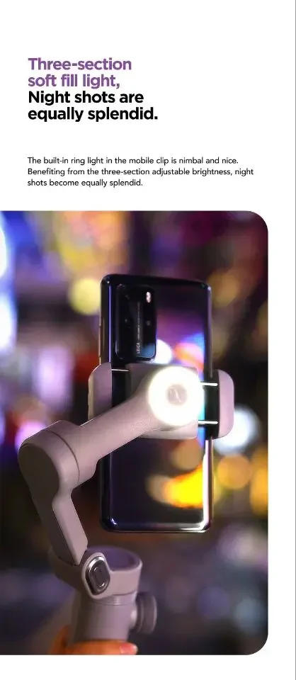 Description Picture 5 of itemAOCHUAN Smart X Pro Handheld Mobile Gimbal SmartPhone Selfie Tiktok Vlog Selfie Stick Live Streaming Video Recording Custom Gift