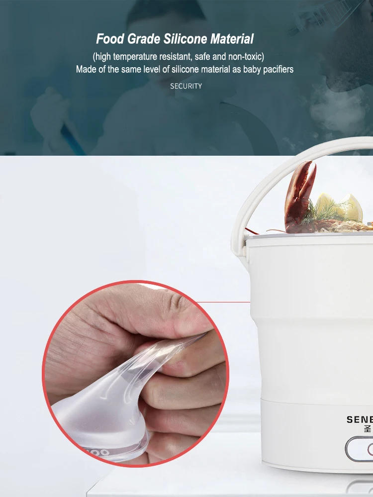 Description Picture 6 of itemFoldable Electric Cooker 110V/220V Mini Multifunction Hot Pot Food Steamer Cooking Machine for Dormitory Noodle Cooker for Trave