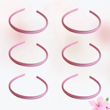 20 Pcs Cloth Plastic Headwaer Candy Color Hair Satin Hair Band Headband Hair Accessories(Pink)