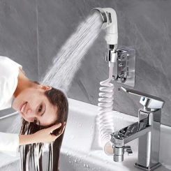 Faucet Diverter Valve 3 Modes Shower head For Home Bathroom Kitchen Water-saving Handheld Adjustable Faucet Adapter Set