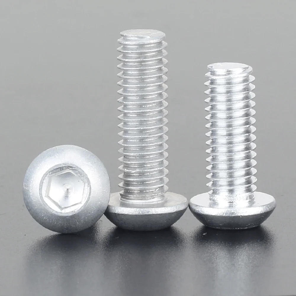 Description Picture 5 of itemM2M4M6x4/5/6/8/10/12/14/16mm 6063 Aluminum Alloy Button Head Screw Bolts Hex Socket for Model Aircraft Car DIY