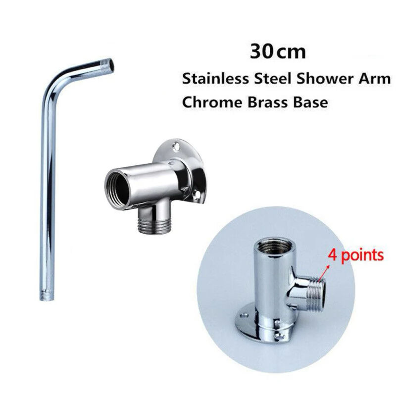 Description Picture 5 of item1pcs Stainless Steel Shower Arm Wall Mounted Shower Head Mount Base Extension Arm Joint Shower Nozzle Bathroom Part
