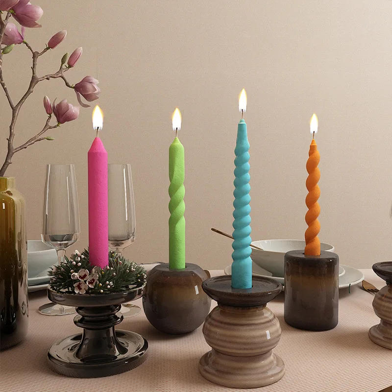 Description Picture 4 of itemMulti Style Screw Long Stemmed Candle Strip Making Set Twist Rotate Resin Soap Silicone Mold Geometry Pole Birthday Party Decor