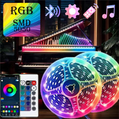 RGB LED Strip Lights 5050 USB IR Remote Bluetooth APP Control 1M 2M 3M 4M 5M 10M 15M 20M Festival Deco Backlight For Kitchen