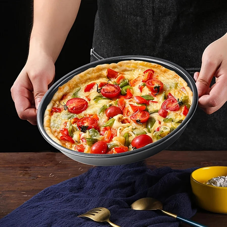 Description Picture 6 of item9/10/11inch Carbon Steel Pizza Pan Non-stick Heat-resistant Deep Dish Pizza Baked Rice Tray for Home Kitchen Cooking Baking Tool