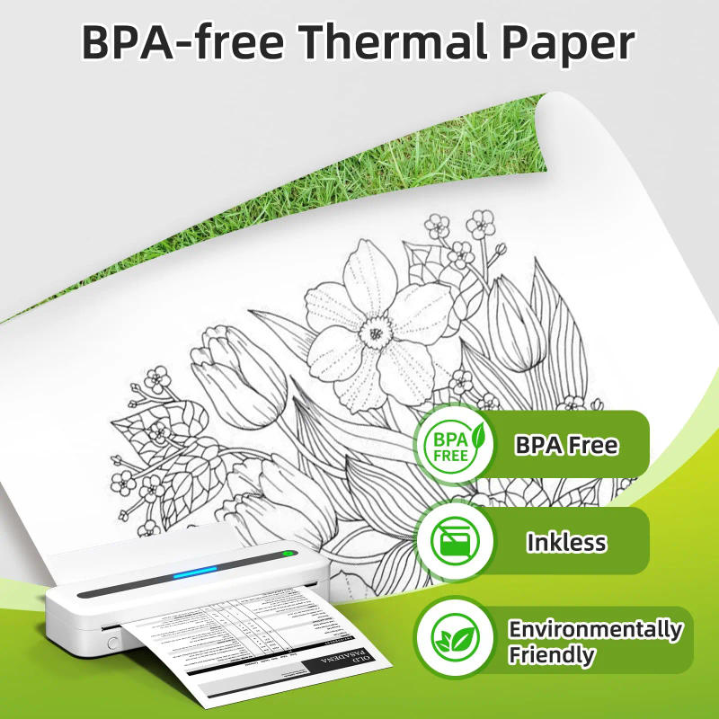 Description Picture 5 of item2/3/4 Rolls A4 Thermal Paper Printing 210mm Thermal Paper Rolls for Photo Home Office Compatible with M832 Portable Printer