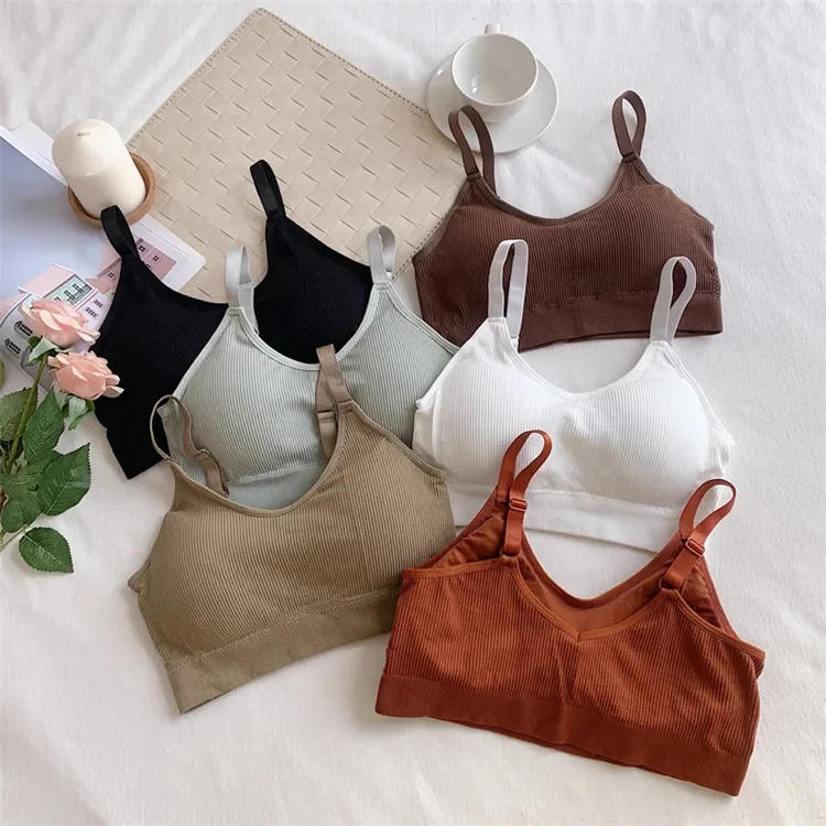 Description Picture 2 of itemWomen Sexy Wireless Bralette Seamless Bra Padded Sleep Tops U-Shaped Back Sports Tube Top Breathable Crop Lingerie Underwear