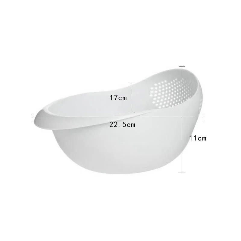 Description Picture 2 of itemRice Sieve Plastic Colander Kitchen Drain Basket with Handles Rice Bowl Strainer Strainer Basket Sink Drain Kitchen Tools