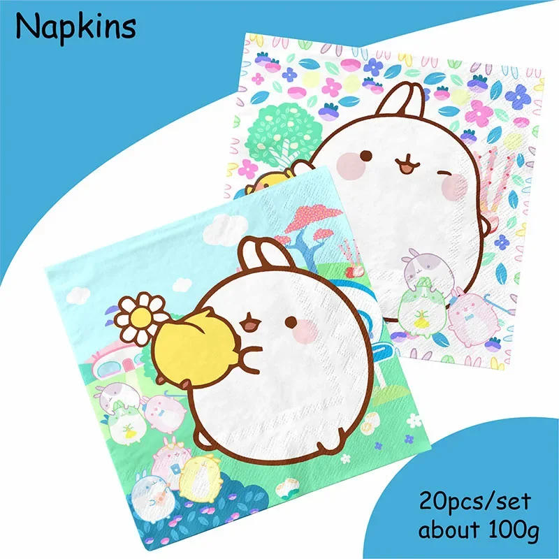 Description Picture 3 of itempotato rabbit theme cute party supplies decorations kids birthday disposable tableware tablecloth cups plate party theme favors