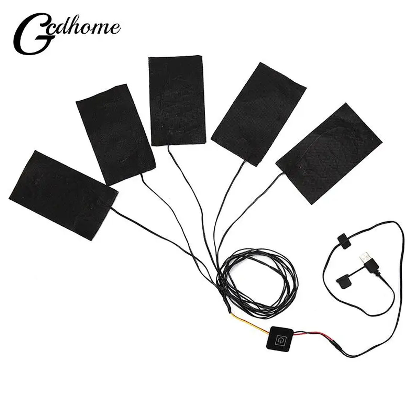 Description Picture 5 of item1/4PCS USB Warm Paste Pads Fast-Heating Carbon Fiber Heating Pad Safe Heating Warmer Pad For Cloth Vest Jacket Shoes Socks