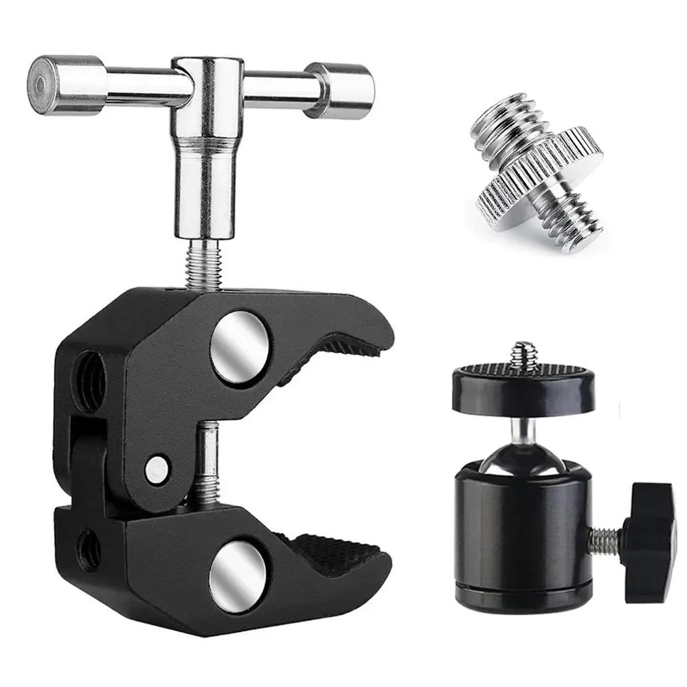Description Picture 2 of itemCrab Claw Clamp Tongs Pliers Clip Bracket for Camera Tripod Monopod Studio Flash Bracket Tripod Arm Camera Accessories