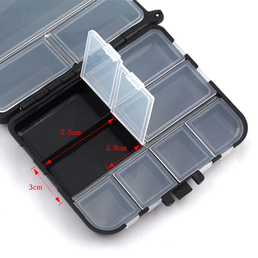 Description Picture 5 of itemPortable Composable Space Plastic Fishing Tackle Box 2 Layers 12 Individual Spacer Container Bait Hook Tool Storage Pesca Case