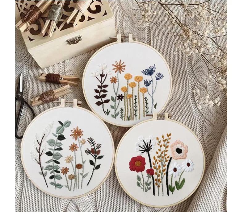 Description Picture 3 of itemPlant Pattern Embroidery DIY Material Package Beginner Embroidery Cross Stitch Semi-finished Product Kit