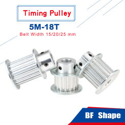 5M-18T Alloy Pulley Inner Bore 5/6/6.35/8/10/12/14 mm Pulley Wheel Circular Arc Tooth Fit For 5M Synchronous Belt Width 15/20/2
