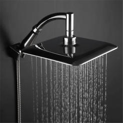 9 Inch Square Thin Shower Head ABS Chrome Rotatable Top Rain Wall Mounted Extension Arm Water Saving Pressurized Shower for Bath