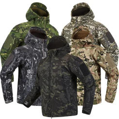 Hiking Jackets Autumn Men's Camouflage Fleece Jackets Tactical Clothing 2024 Men Camouflage Windbreakers